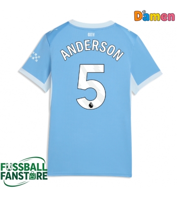 Manchester City Elliot Anderson #5 Replik Heimtrikot Damen 2026-27 Kurzarm